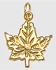 10K Yellow Gold "P.E.I" Maple Leaf Charm