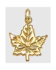 10K Yellow Gold "P.E.I" Maple Leaf Charm