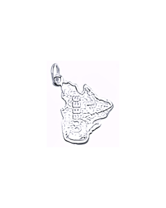 Silver Map of Quebec Charm