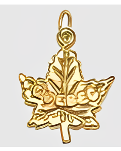 10K Yellow Gold "Quebec" Maple Leaf Charm