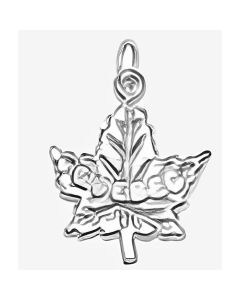 Silver "Quebec" Maple Leaf Charm