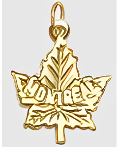 10K Yellow Gold Montreal Maple Leaf Charm