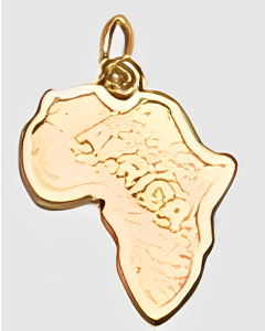 10K Yellow Gold Africa Map Charm