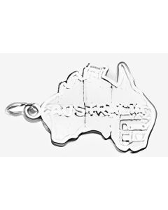Silver Map of Australia Charm