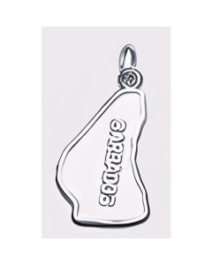 Silver Map of Barbados Charm