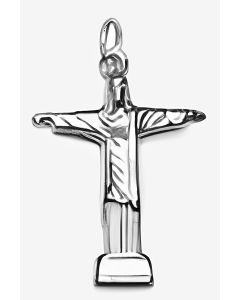 Silver 3D Brazilian Statue of Christ Charm