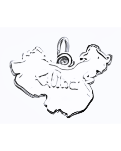 Silver Map of China Charm