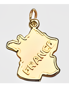 10K Yellow Gold Map of France Charm