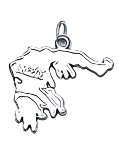 Silver Map of Greece Charm