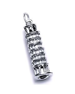 Silver 3D Tower of Pisa Pendant