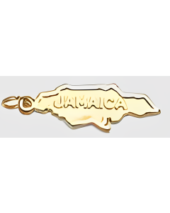 10K Yellow Gold Map of Jamaica Charm