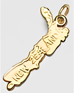 10K Yellow Gold Map of New Zealand Charm