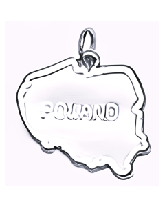 Silver Map of Poland Charm