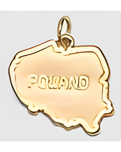10K Yellow Gold Map of Poland Charm