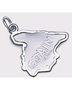 Silver Map of Spain Charm