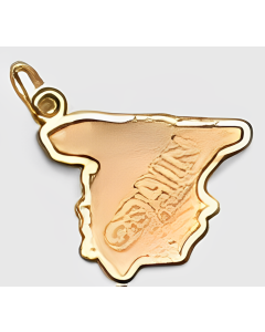 10K Yellow Gold Map of Spain Charm