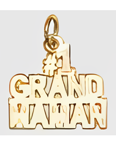 10K Yellow Gold "#1 Grand Maman" Charm