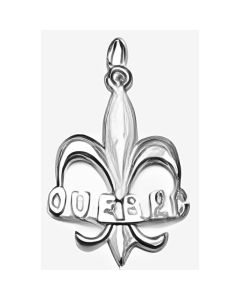 Silver Quebec Fleur de Lis Pendant