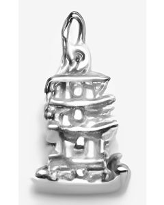 Silver 3D Pagoda Charm