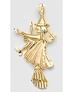 10K Yellow Gold Witch Pendant