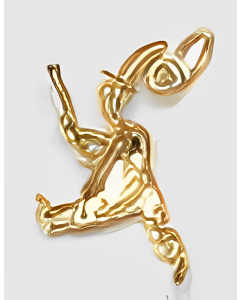 10K Yellow Gold 3D Witch Pendant