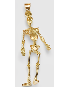 10K Yellow Gold 3D Skeleton Pendant