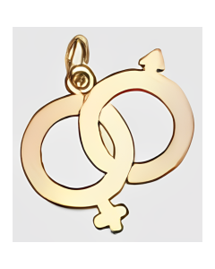 10K Yellow Gold Male & Female Symbol Charm