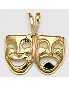 10K Yellow Gold Comedy & Tragedy Pendant