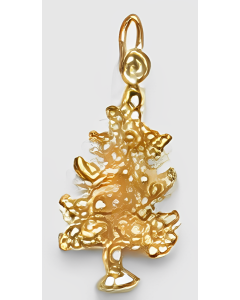 10K Yellow Gold 3D Christmas Tree Charm