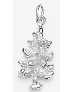 Silver 3D Christmas Tree Charm