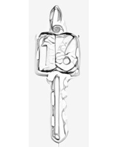 Silver Mini #16 Key Charm