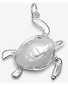 Silver 3D Sea Turtle Charm