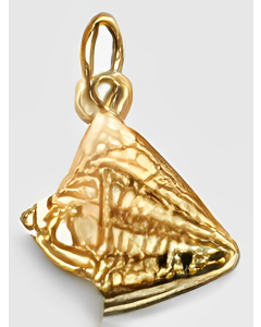 10K Yellow Gold 3D Conch Shell Charm