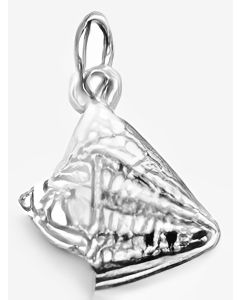 Silver 3D Conch Shell Charm