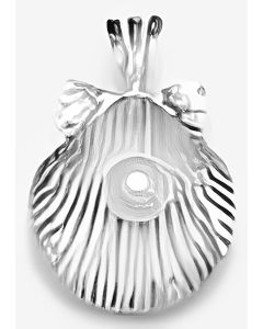 Silver 3D Seashell with Pearl Pendant