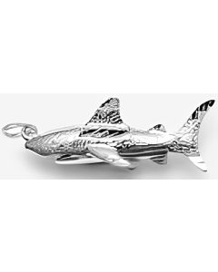 Silver 3D Shark Charm