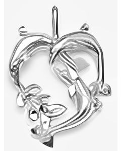 Silver Three Dolphins Swimming Pendant