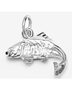 Silver 3D Fish Charm 