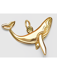 10K Yellow Gold Whale Jumping in the Air Charm