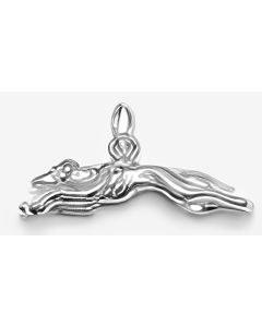 Silver 3D Greyhound Dog Charm