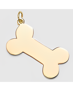 10K Yellow Gold Flat Dog Bone Pendant
