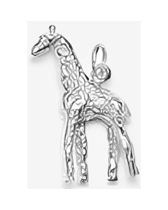 Silver 3D Giraffe Charm