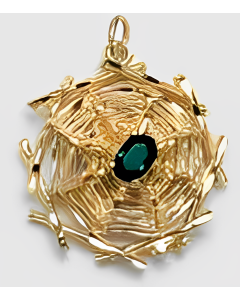 10K Yellow Gold 3D Spider Web Charm