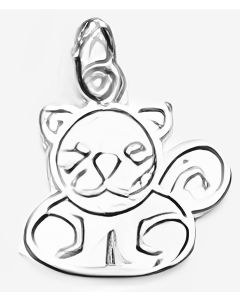 Silver Angry Cat Charm