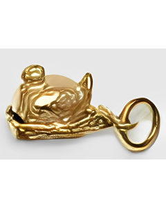 10K Yellow Gold 3D Chicken Pearl Charm