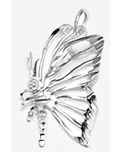 Silver Closed Filigree Wings Butterfly Pendant