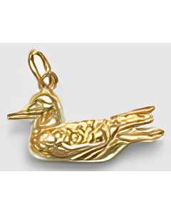 10K Yellow Gold 3D Duck Charm