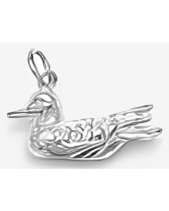 Silver 3D Duck Charm