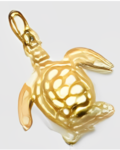 10K Yellow Gold Turtle Charm