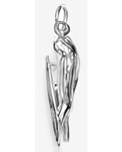 Silver 3D Budgie Charm